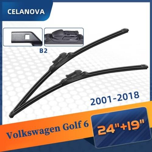 Windshield Wiper Blade For Volkswagen VW Jetta 6 2011-2018 2012 2013 2014 2015 2016 Frameless Windscreen Rubber Wipers 24"+19"
