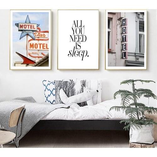 Modern Wall Art Canvas Painting Hotel Multicolored Posters and Prints Fairies Wheel Pink House Picture Living Room Home Decor