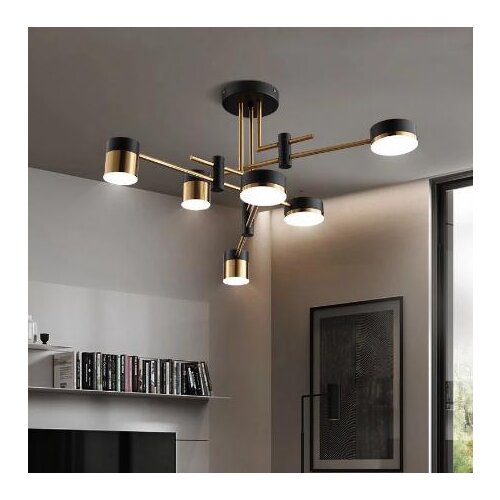 LED Chandelier Lighting Modern Living Room Kitchen Decoration Indoor Metal Light Fixtures 4/6/8 Heads 3 Color Dimmable