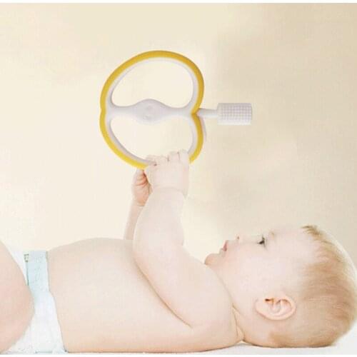 High Quality Baby Dental Care Training Toothbrush Baby Care Supplies Teethers Apple Shape Silicone Teethers