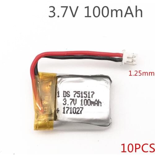 10pcs 1S 3.7V 100mAh Lipo Battery For Cheerson CX10 CX-10 CX-10A RC Quadcopter Spare Parts 3.7 V 100 mAh Li-po Battery Wholesale