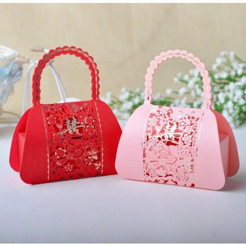 10pcs creative butterfly hollow wedding candy boxes gift cases with handle favors and gifts event party supplies tablewares dec