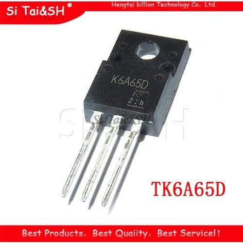 10pcs TK6A65D TO-220F K6A65D TO-220 TK6A65 TO220F MOSFET N-Ch FET 650V 4.0s IDSS 10 uA .95 Ohm