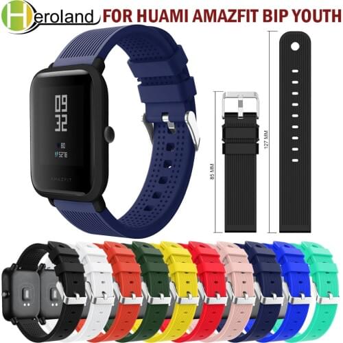 20mm Watchband Replacement Silicone Sport For Huami Amazfit Bip Youth/lite youth band strap For Amazfit GTS Huami Band Bracelet