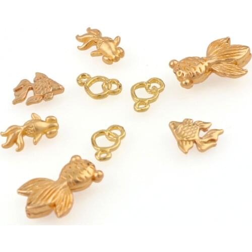 20pieces Cute Goldfish Bubble Fashion Mix KC Gold Pendant DIY Bracelets Necklace Charm Pendants Jewelry Accessories