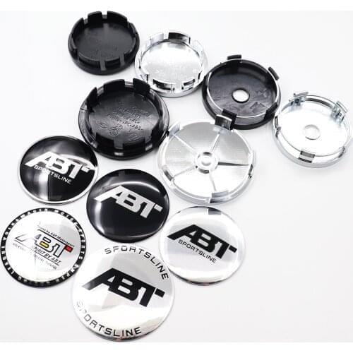 4pcs 56mm 60mm 65mm 68mm ABT Car Logo Wheel Center Cap Rim Badge Covers Decal Auto Refit Decoration Emblem Sticker Accessories