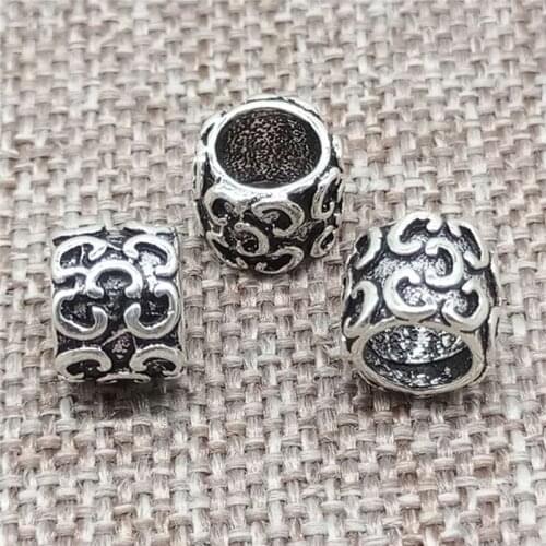 925 Sterling Silver C Beads Large Hole 5mm for Bracelet