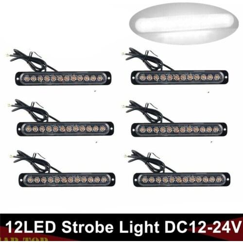 6PCS Lights Truck Strobe Light Kit Bar Marker Flash Warning LED Light Truck 12V 24V LED Lights For Truck Strobe