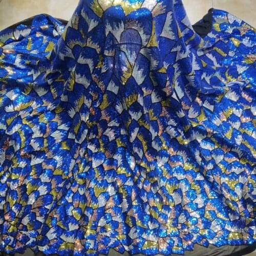 African lace fabric embroidered with Nigerian wedding 2021 high-quality lace French tulle lace fabric and sequins J4039