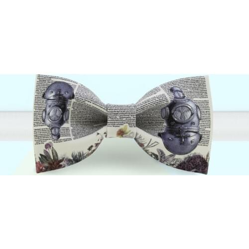 Free Shipping New casual male Mens Lifestyle Original Design Fashion Printed groom dress bow tie Party Diving bells and flowers