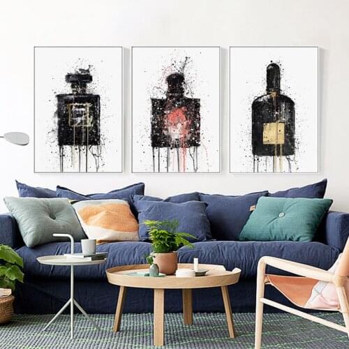 Big Size Graffiti Art Abstract Fragrance Wall Art Print Canvas Painting Bottle for Home Decor Wall Art Poster No Frame