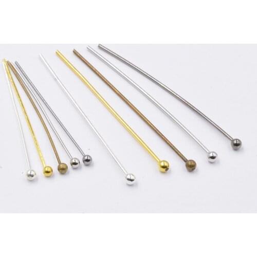 200pcs Dia 0.5/0.7mm 12-35mm Metal Ball Head Pins Needles Beads Handmade for DIY Jewelry Making Accessories Earring Findings