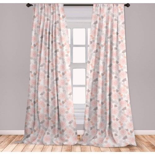 Flower Curtain Pastel Colored Blossoms Romantic Garden with Chrysanthemum Feminine Design Window Curtain Living Room Bedroom