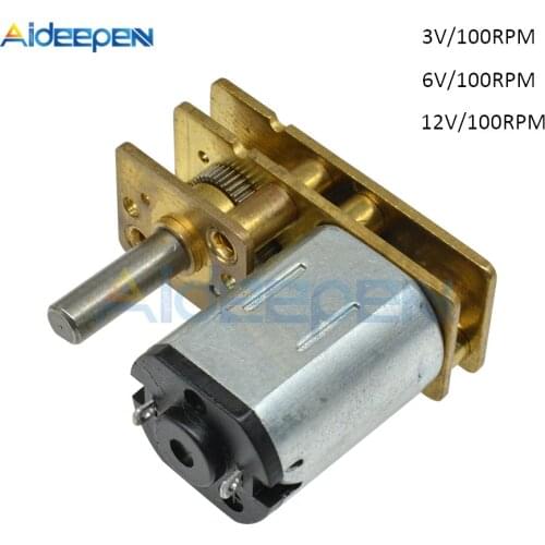 GA1024-N20 DC Motor DC 3/6/12V 100RPM Speed Reduction Gear Motor Electric Gearbox Reducer for DIY Toys RC Car Robot Boat