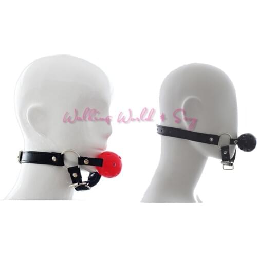 Sexy Toys Faux Leather Open Mouth Ball Gag Head Harness Bondage Restraints Cosplay Fetish Adult Game For Couple Erotic Products