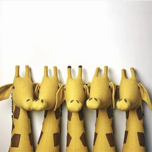 Nordic Stuffed Giraffe Felt Wall Mounted Animal Head Stuffed Wall Hanging Bedroom Decor Felt Artwork Wall Hanging Photo Props