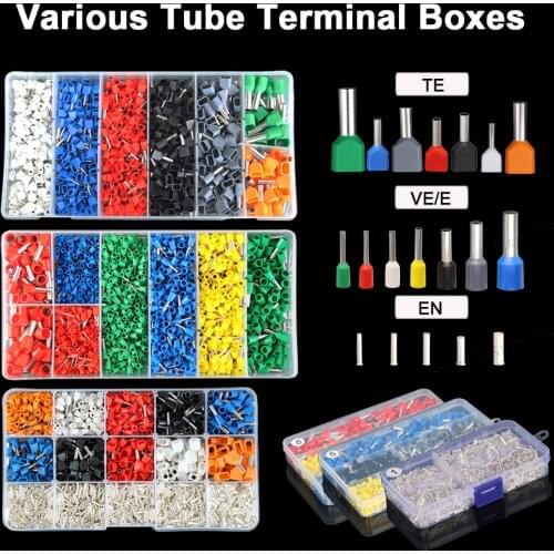 Tube Terminals Kit Ferrule Insulated Wire Bootlace Dual Wiring Crimp Sleeve Cable Connector Various Electrical Terminal Suit