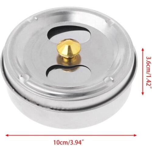 Stainless Steel Round Revolving Ashtray Rotation Enclosed Lid Hotel Home Gadgets P15D