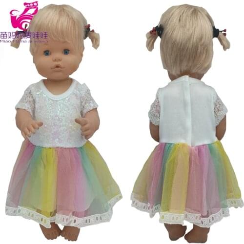 Nenuco Doll Dress Ropa Y Su Hermanita 17Inch Reborn Baby Doll Sequin Dress Toys Costume