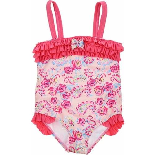 Toddler Girl Swimsuit Ruffle Floral One Piece Swim Wear 1-5 Years Baby Girl Swimsuit Children Swimming Suits Kids Bathing Suit