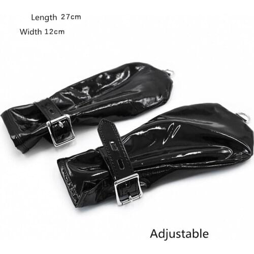 Patent Leather Bdsm Restraint Love Handcuffs Dog Paw Gloves Couple Flirting Sex Tool Porno Adult Sex