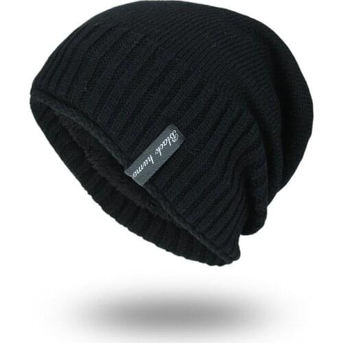 Spring Winter Diagonal Stripes Mens Knitting Cap Soft Skullies & Beanies Womens Wrap Head Windproof Keep Warm Snowy Day W009