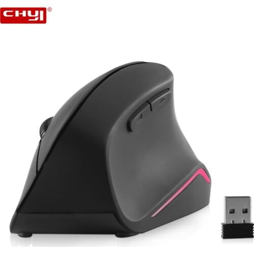 CHUYI Vertical Wireless Mouse Matte Ergonomic Mouse RGB Gaming Mice For PC Laptop Gamer 1600 DPI 2.4G