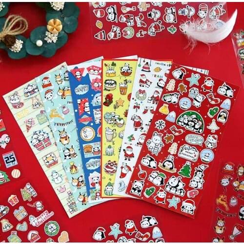 Santa Claus stickers cute hand account stickers children cartoon panda mobile phone stickers shell diy decoration