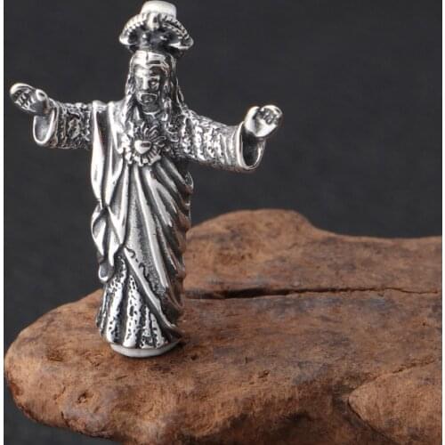 Factory Wholesale S925 Sterling Silver Retro Thai Silver Jesus Men And Women Small Pendant Personalized Jewelry