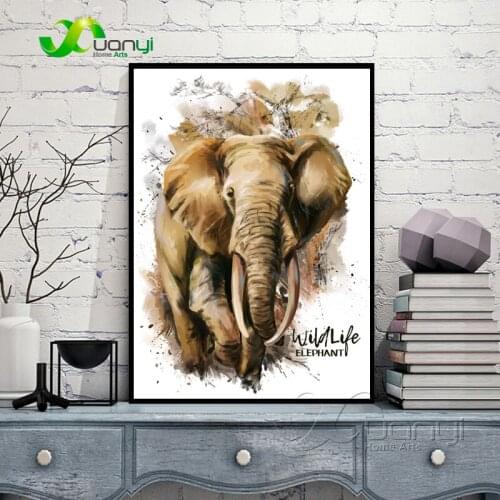 Elephant Canvas Art Poster Abstract Oil Paintings Cuadros Decoracion Modern Picture Wall Decor Canvas Print No Frame BEI0025