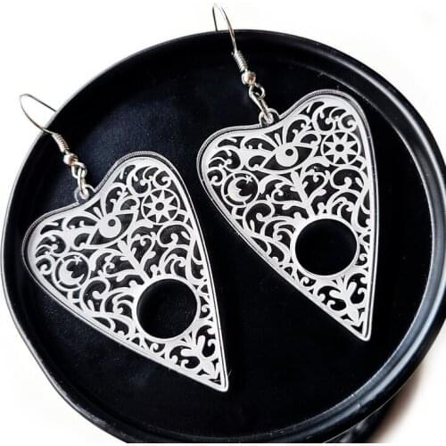 Transparent Heart Vintage Hollow Out Carving Decorative Pattern Evil Eyes Earrings For Women Guitar Pick Music Earring E21592