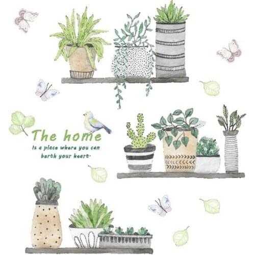 Pvc Plant flowers home decoration sticker for children bedroom Living Room Waterproof removable Sticker