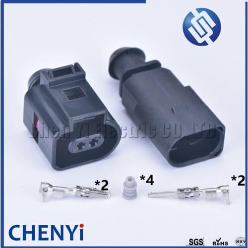 5 sets 2 Pin 1.5mm 1J0973802 1J0973702 male female Auto Temp sensor plug deflation valve waterproof Electrical Wire connectors