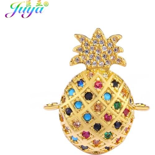 Juya DIY Braeclets Making Gold Pineapple Charm Connectors Accessories For Handmade Fashion Jewelry Making Components