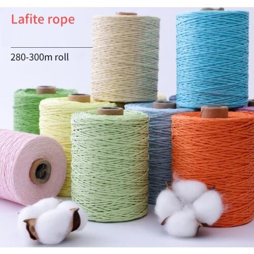 Raffia Thread Cotton Straw Summer Woven Straw Hat Cotton Straw Paper Thread Hand Knit Crochet Bag Cushion Baskets Hat