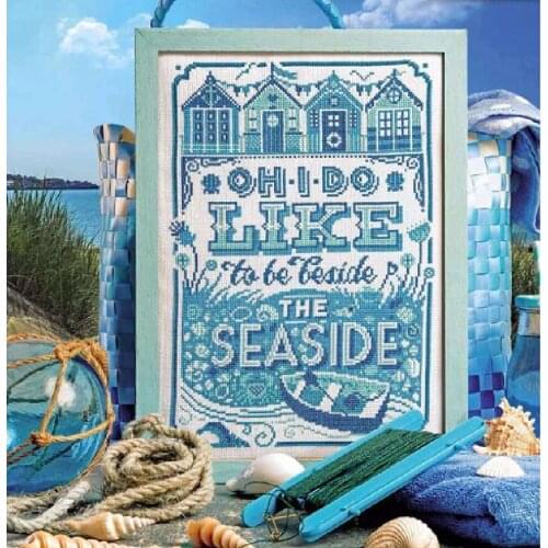 Like the seaside cross stitch package cartoon simple color 18ct 14ct 11ct cloth cotton thread embroidery DIY handmade needlework