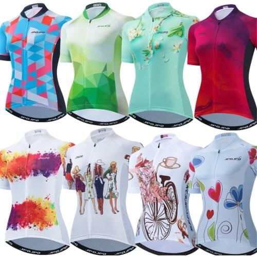 Cycling Jersey Womens Breathable Quick-dry Tops Shirt Team Racing Sport Running Biking Bicycle Bike Short Sleeve Sportswear