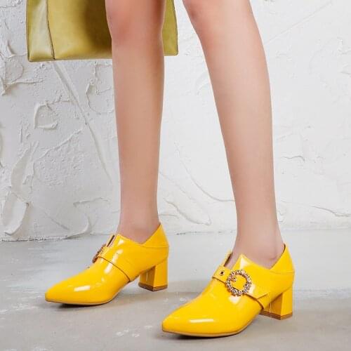 2021 New Arrival Women Pumps Patent Leather High Heels Ladies Shoes Spring Autumn 5 Colors Ladies Single Shoes