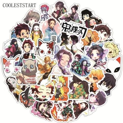 10/50Pcs/pack Japan Anime Demon Slayer Kimetsu No Yaiba Stickers For Kids Phone Suitcase Skateboard Motorcycle Laptop Suitcase
