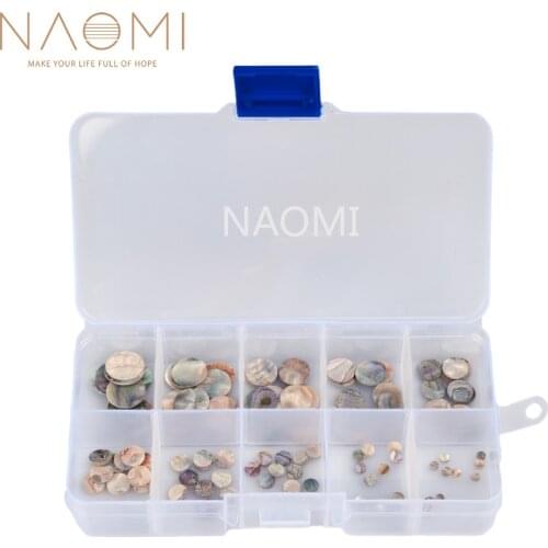 NAOMI 100pcs Guitar Fretboard Dots 3-12mm Abalone Shell Inlay Guitar Dots Guitar Ukulele Mandolin Banjo DIY Fretboard