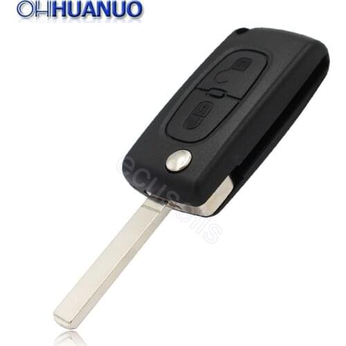 2 Buttons Remote Shell (Blade No Groove) For Peugeot 407 408 207 307 107 (with Battery Holder)