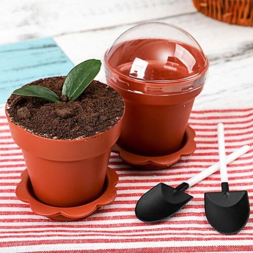 20pcs High quality baking decor tool creative party birthday favor cake dessert plastic cups disposable cup takeaway with lid