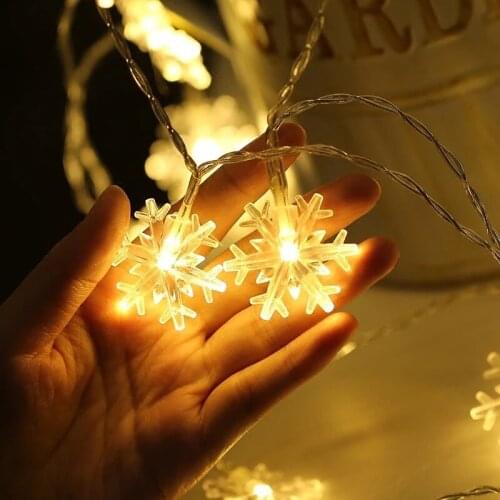 220V/USB Colorful Snowflake LED String Lights Christmas Flashing Lights Operate Twinkle Holiday Party Decoration Fairy Lights