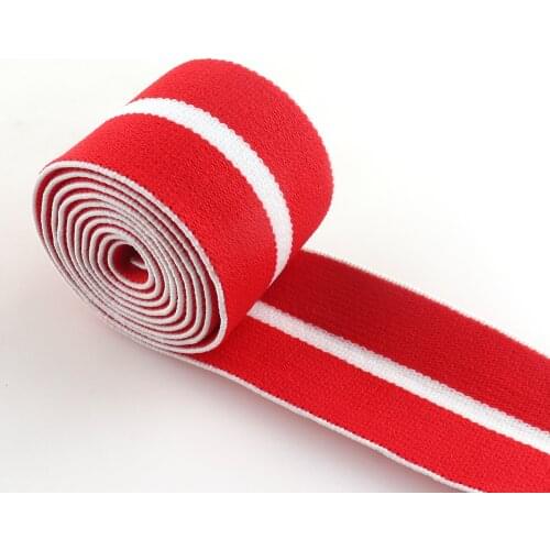 38mm Nylon red white striped elastic webbing 1.5“ soft elastic ribbon strap elastic band Garment accessories Waistband Sewing