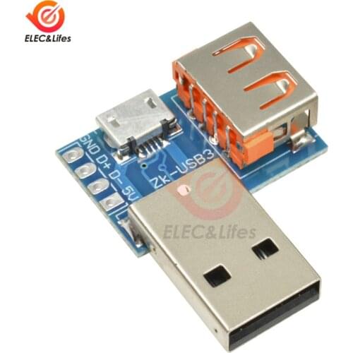 5Pcs USB Converter Standard Type A USB Male to Female to Micro USB to 4P Terminal Adapter Board 2.54mm Connector