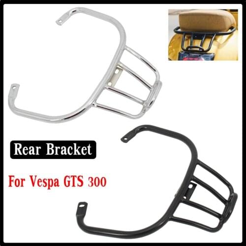 For VESPA GTS 300 Black and Silver Rear Bracket Motorcycle Sports Luggage Rack Book Shelf Rack Rear Luggage Bag CNC Aluminum