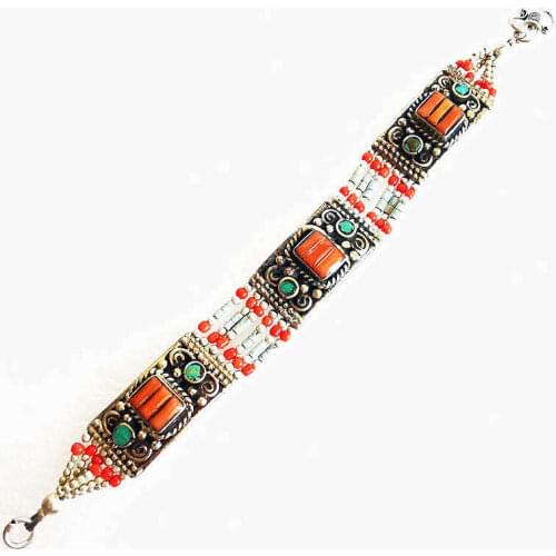 BB-474 Indian Fashion Bollywood Bracelets Copper inlaid Colorful Stone Clasp Bangles Free Shipping