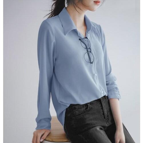 White Chiffon Shirt Womens 2021 New Spring Clothing Early Spring Loose Korean Style Shirt Top Design Sense Niche Fashion