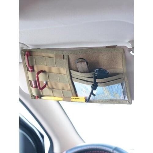 CQC Tactical MOLLE Vehicle Visor Panel EDC Tool Pouch CD Storage Bag Truck Car Sun Visor Organizer Auto Gear Accessories Holder