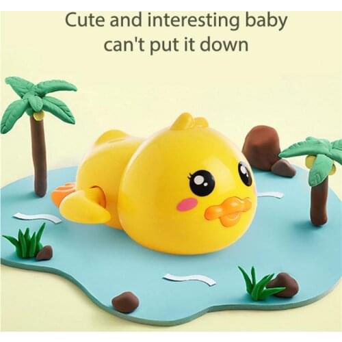 Baby Bath Toy Small Yellow Duck Wind-Up Animal Swimming Toys Children Summer Shower Swimming Playing Water Clockwork Toy